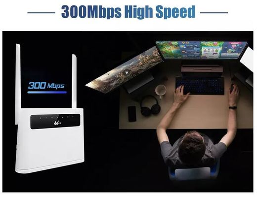 Cartão Sim Fibra Óptica Modem Roteador 4g LTE Wifi 300 Mbps sem fio Wifi ODM