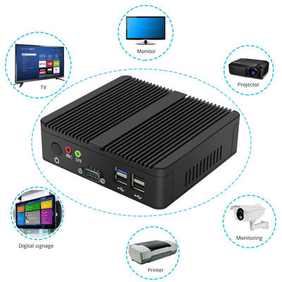 Mini estação de trabalho industrial Linux Pfsense sem ventoinha PC N2930 300 Mbps VGA RS232