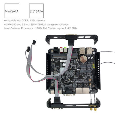 Mini estação de trabalho industrial Linux Pfsense sem ventoinha PC N2930 300 Mbps VGA RS232