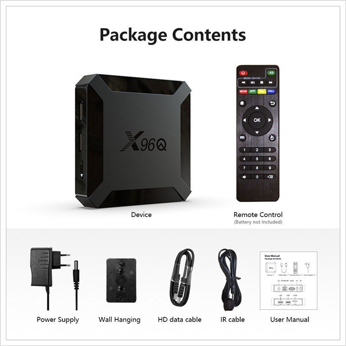 X96Q Smart Allwinner OTT Android TV Box H313 Quad Core 2GB 16GB Controle de Voz