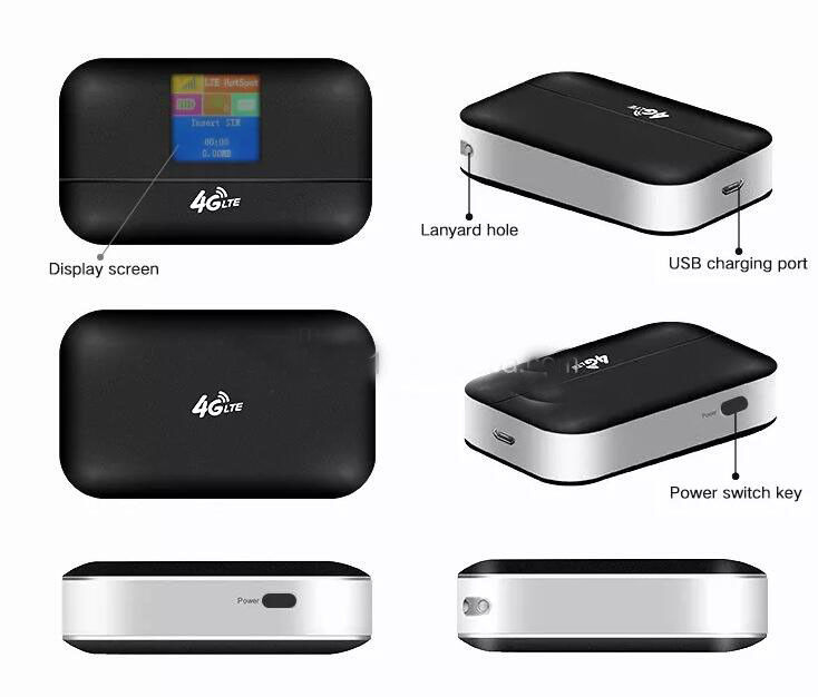 Hotspot móvel 150 Mbps Roteador Wi-Fi 4G Lte Modem Roteador MIFIS Bolso Desbloqueado com Slot para Cartão SIM