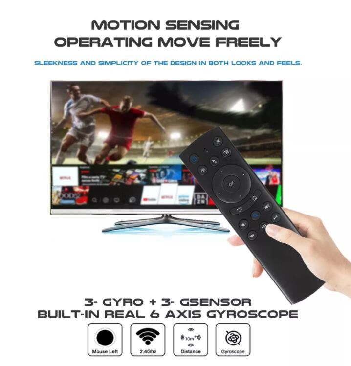 Controle remoto Bluetooth IR Air Mouse 4K HDR para Android TV Streaming Media Player